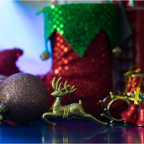 Artificial Christmas Trees and Lighted Garlands